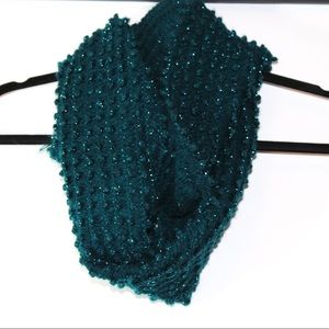 Everyday green/blue scarf with shimmery thread